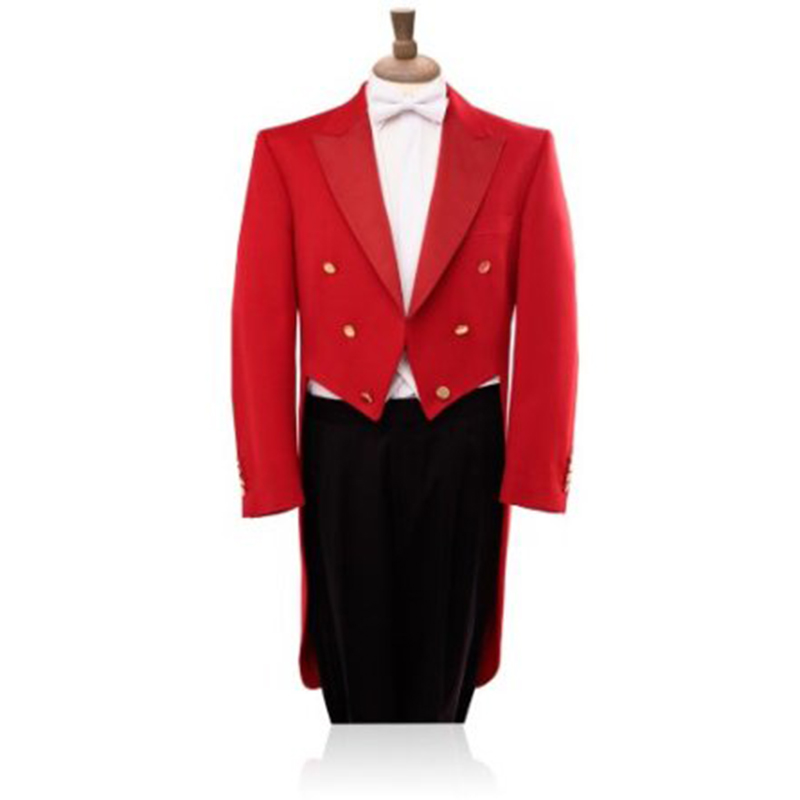 Men Formal Wear Black And White - Coleção de casaco de smoking vermelho