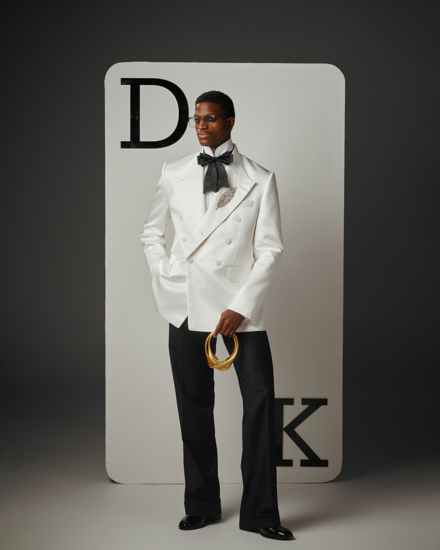 Men Formal Wear Black And White - Conjunto de Terno Masculino Branco 2