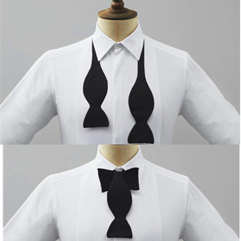 Men Formal Wear Black And White - Gravata Borboleta Ajustável Pré-Amarrada Masculina e