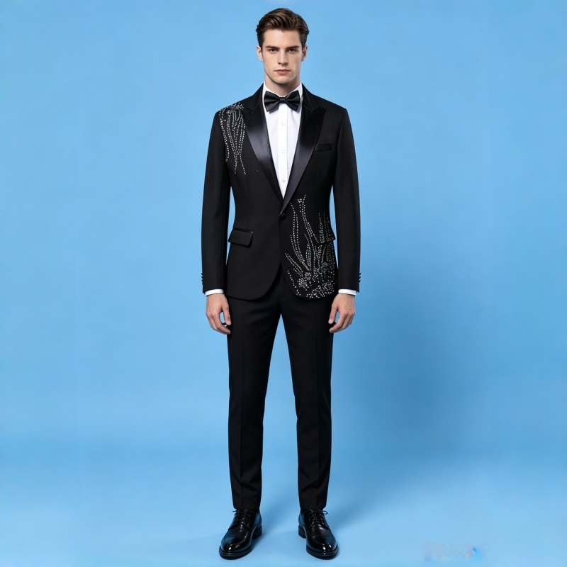 Men Formal Wear Black And White - Terno Formal Slim Fit Masculino com
