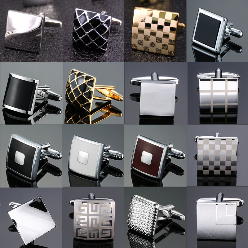 Dress Shirt French Cuff - Abotoaduras para homens de luxo prateado