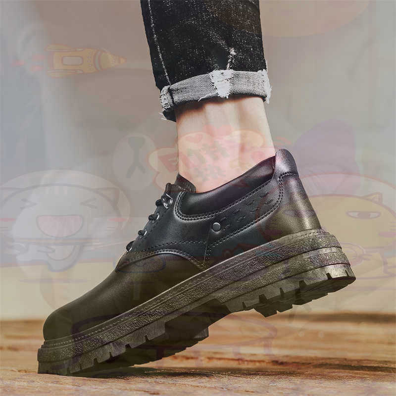 Formal Men Daily Wear Footwear - Escuro natural couro moda formadores tênis