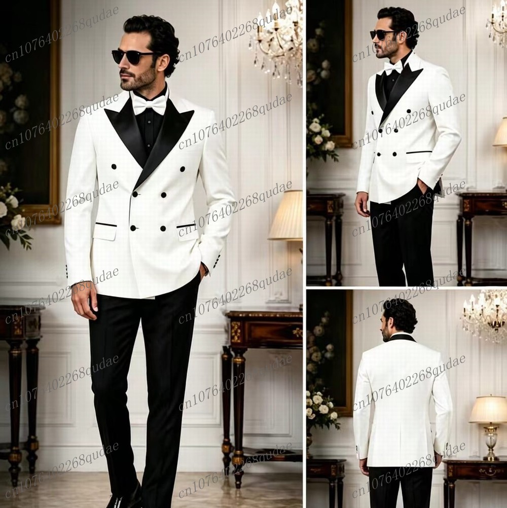 Men Formal Wear Black And White - Novo Terno Formal Preto e Branco