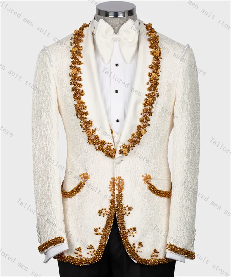 Men Formal Wear Black And White - Conjunto de calças masculinas para noivo,