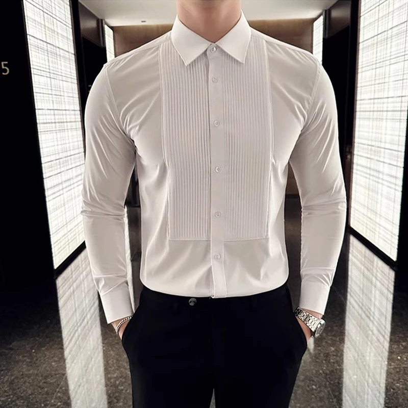 Men Formal Party Wear Shirt - Camisas masculinas de manga comprida para