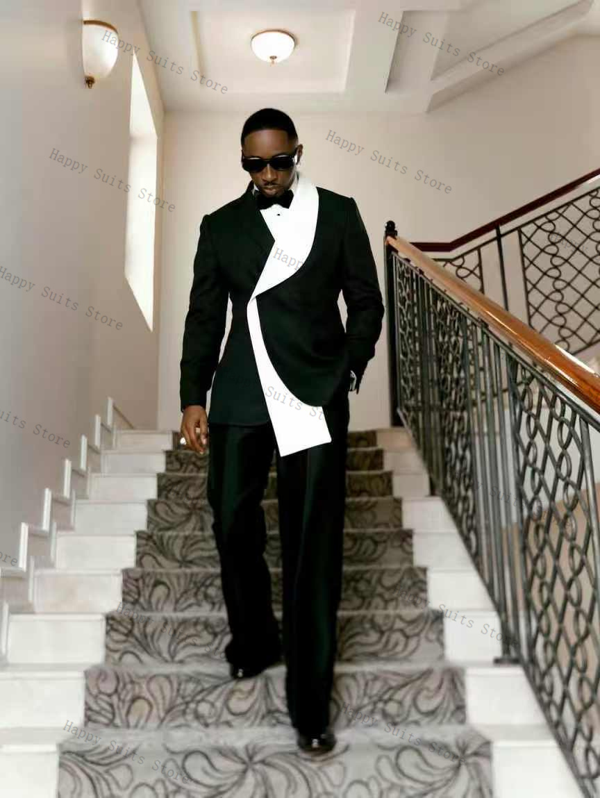 Conjunto de Terno Masculino Pr - Men Formal Wear Black And White avaliação e preço