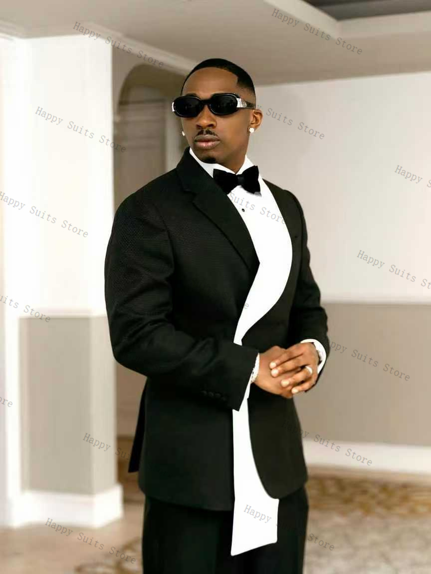 Conjunto de Terno Masculino Pr - Men Formal Wear Black And White avaliação e preço