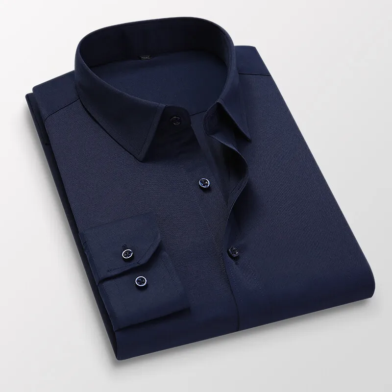 Camisas Masculinas de Manga Lo - Men Formal Wear Black And White avaliação e preço
