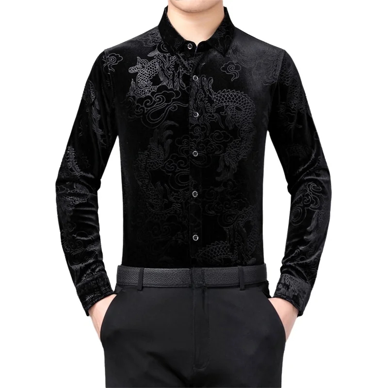Camisa Masculina de Manga Long - Men Formal Party Wear Shirt avaliação e preço