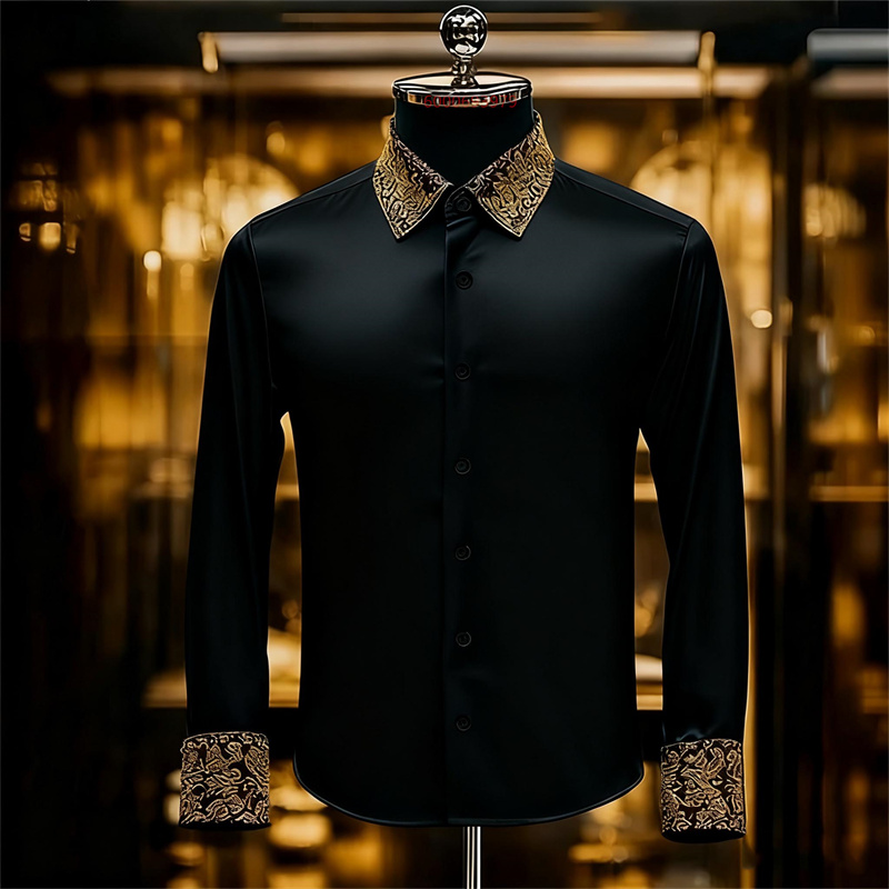 Camisa floral requintada estil - Men Formal Party Wear Shirt avaliação e preço