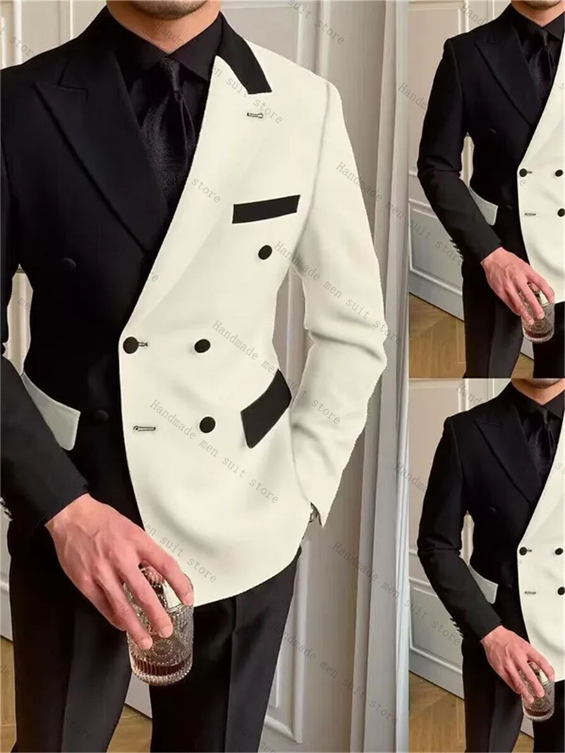 Ternos masculinos pretos e bra - Men Formal Wear Black And White avaliação e preço