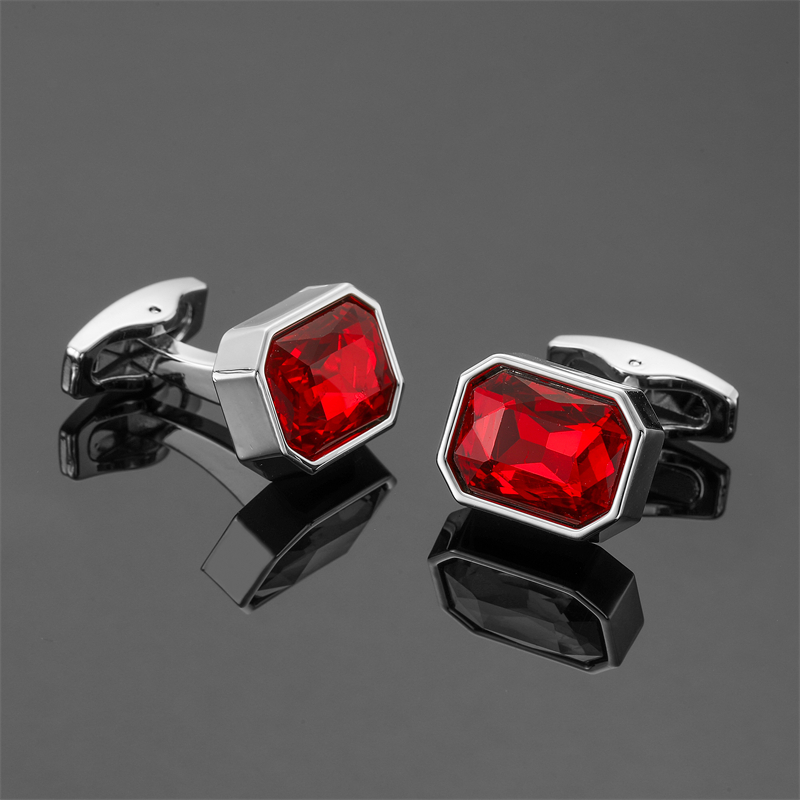 Abotoaduras de cristal vermelh - Dress Shirt French Cuff avaliação e preço