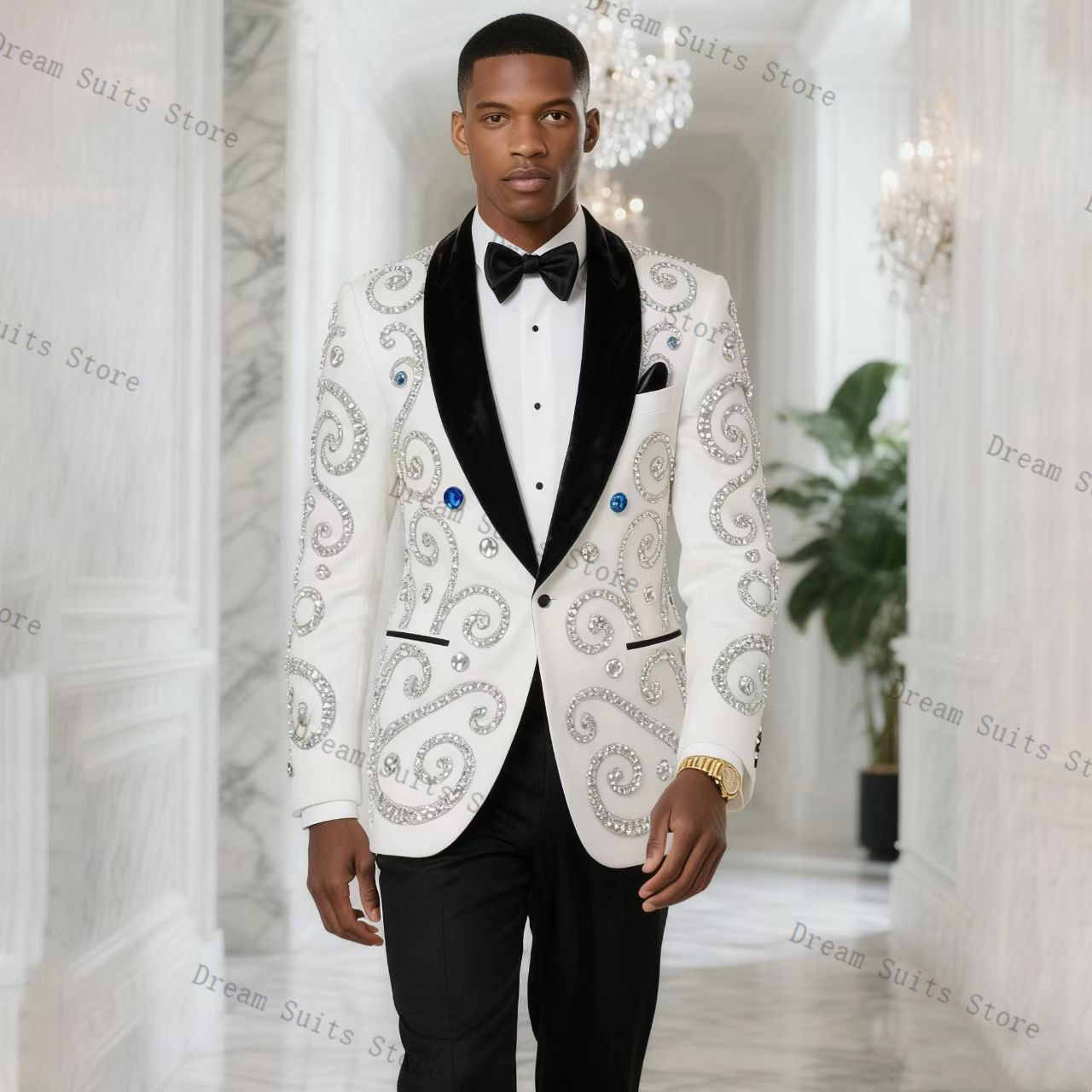 Conjunto de Terno Masculino Br - Men Formal Wear Black And White avaliação e preço